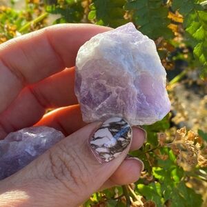 3 Piece Brazilian Raw Purple Amethyst Quartz Stones